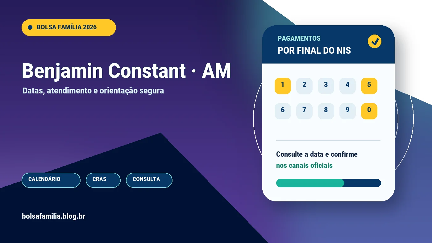 Calendário do Bolsa Família 2026 em Benjamin Constant