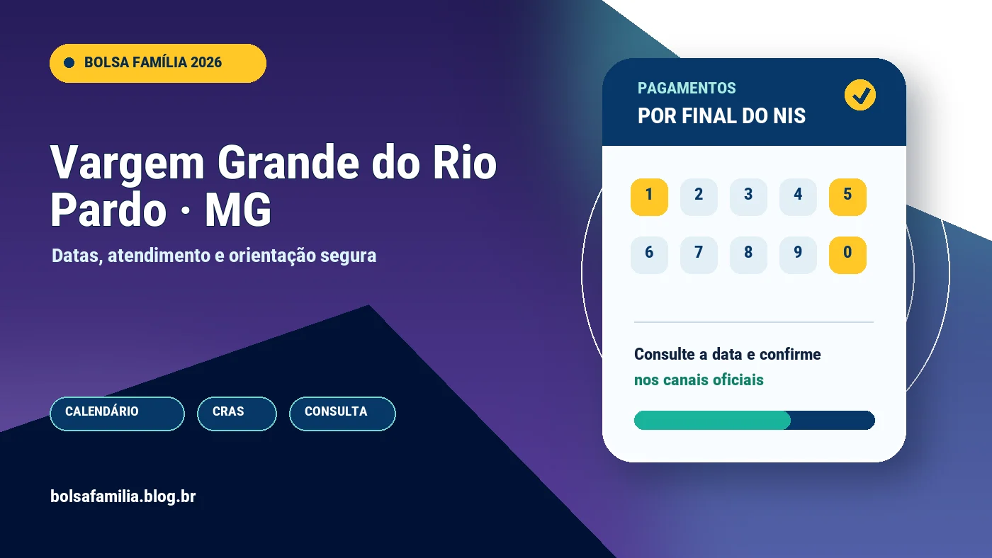 Calendário do Bolsa Família 2026 em Vargem Grande do Rio Pardo