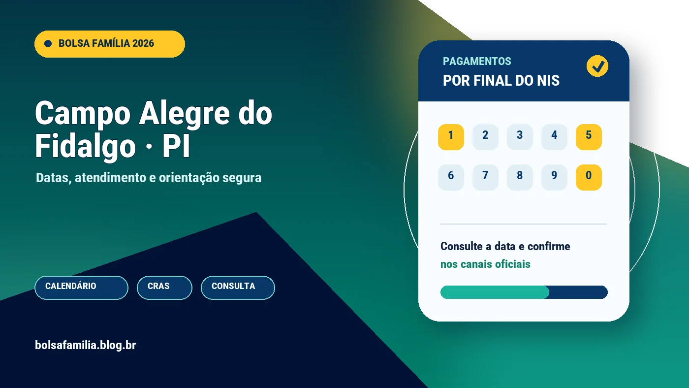 Calendário do Bolsa Família 2026 em Campo Alegre do Fidalgo