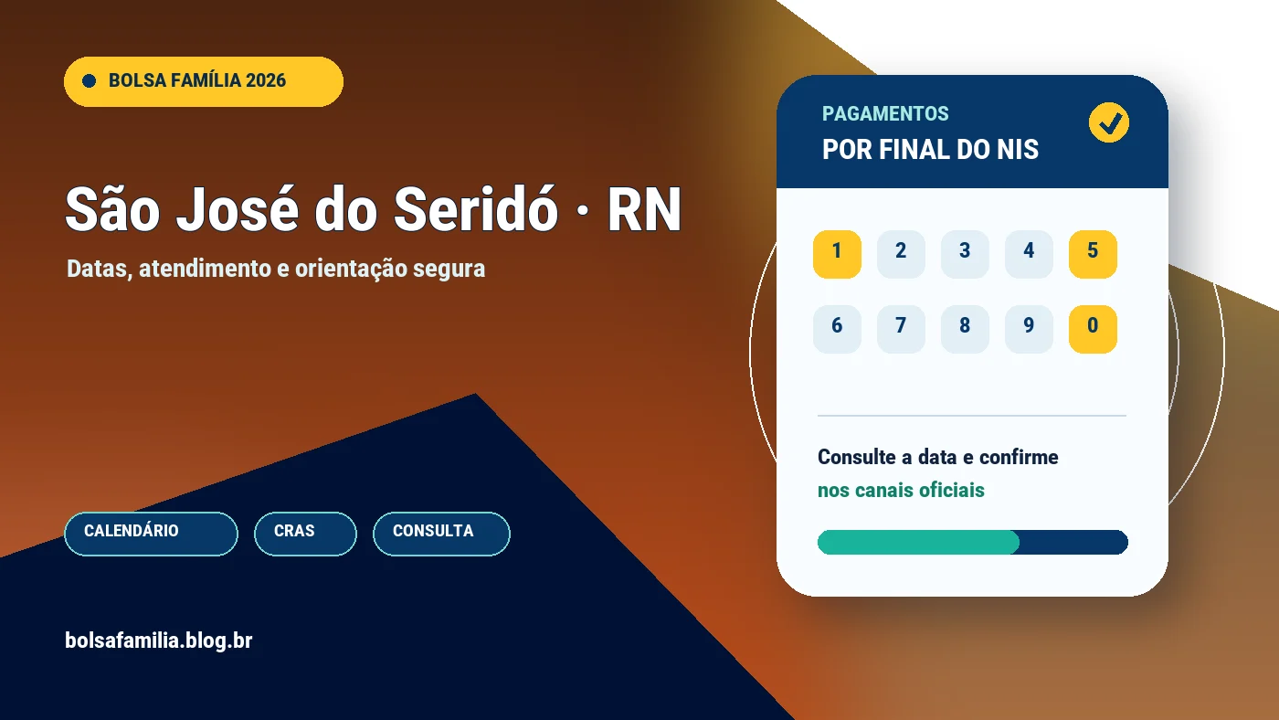 Calendário do Bolsa Família 2026 em São José do Seridó