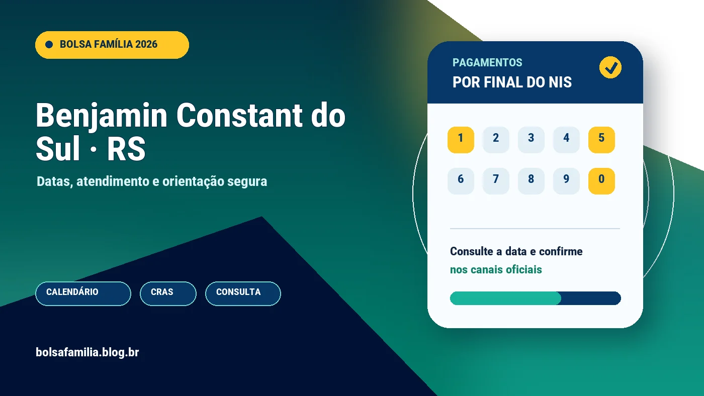 Calendário do Bolsa Família 2026 em Benjamin Constant do Sul
