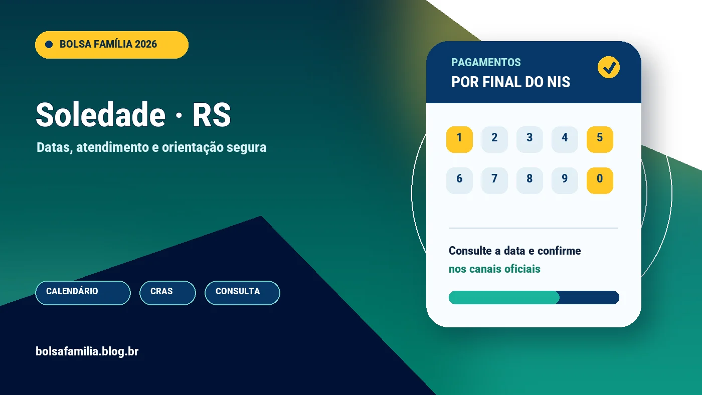 Calendário do Bolsa Família 2026 em Soledade