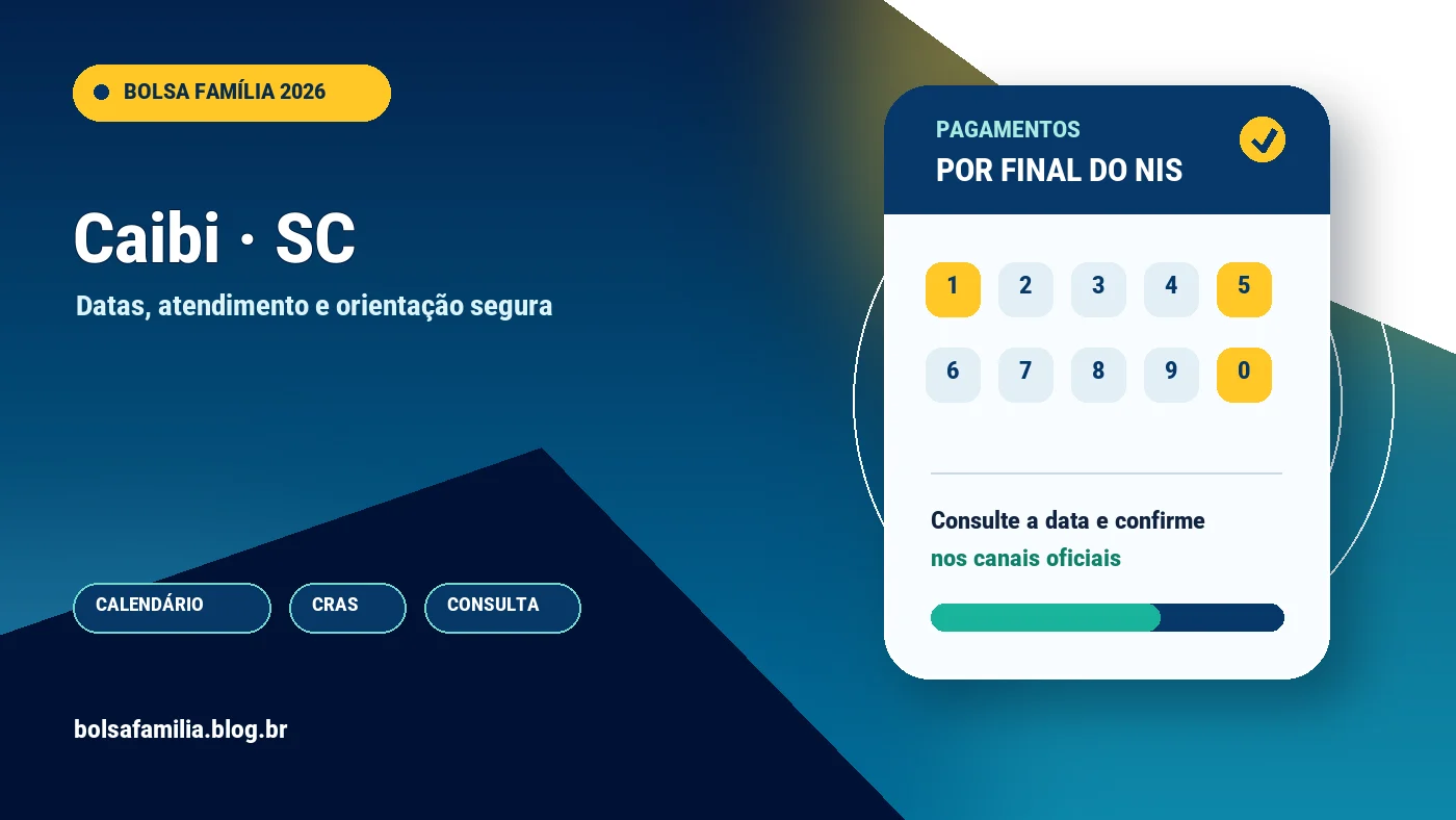 Calendário do Bolsa Família 2026 em Caibi