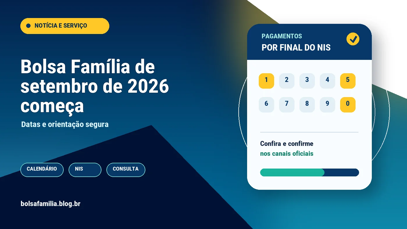 Bolsa Família de setembro de 2026 começa dia 17: veja todas as datas
