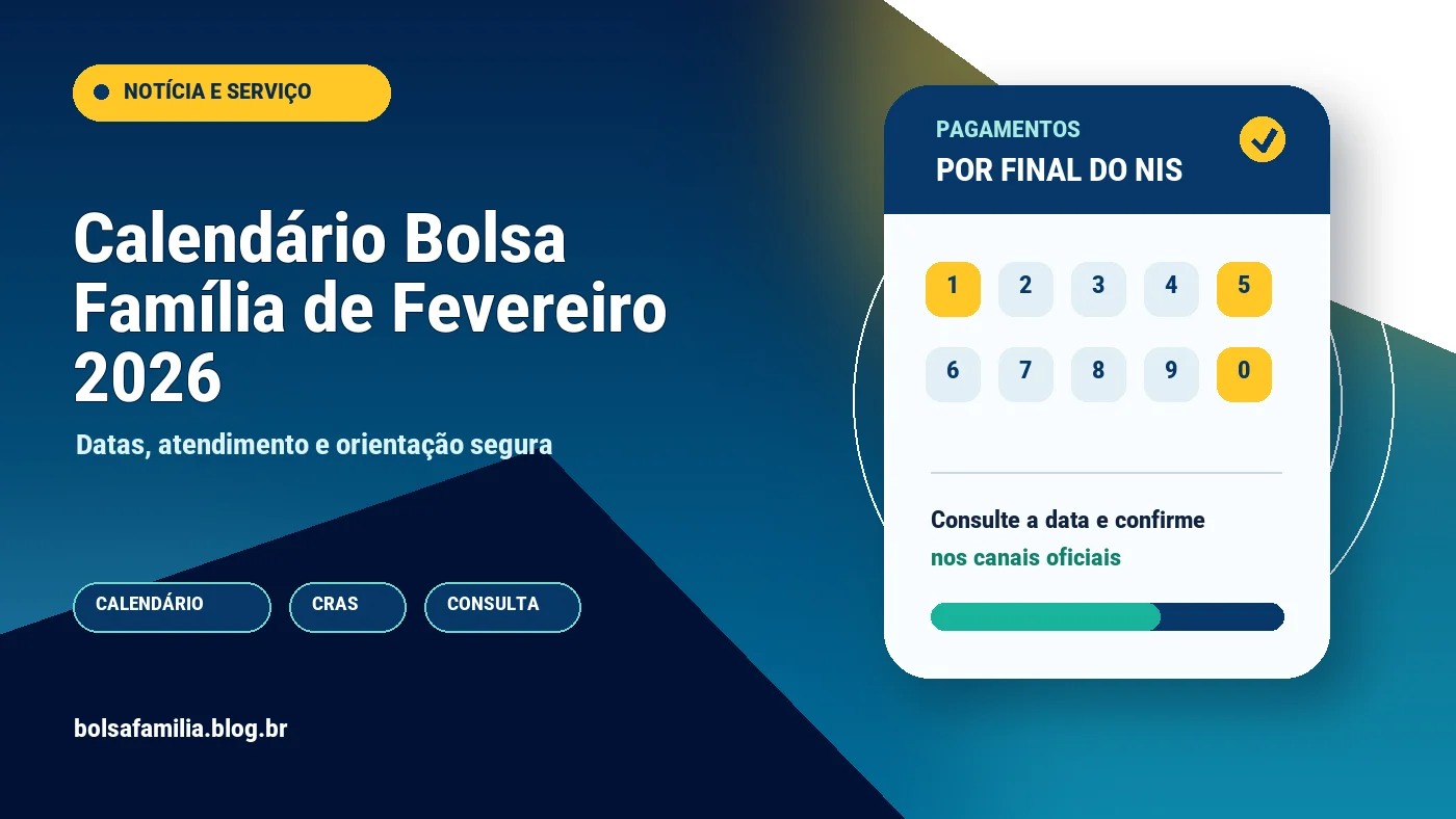 Calendário Bolsa Família de Fevereiro 2026: Datas oficiais e lista de antecipações